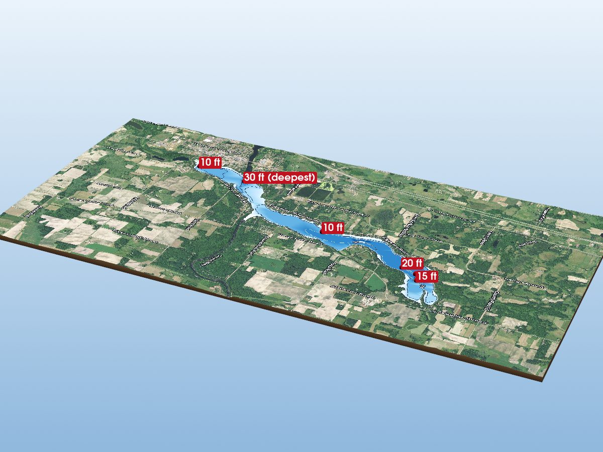 Depth map of Cross Lake