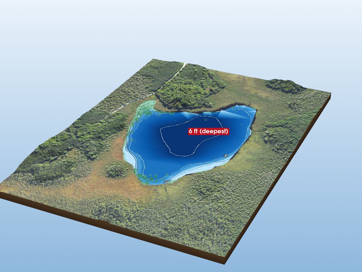 Depth map of Crossville Lake