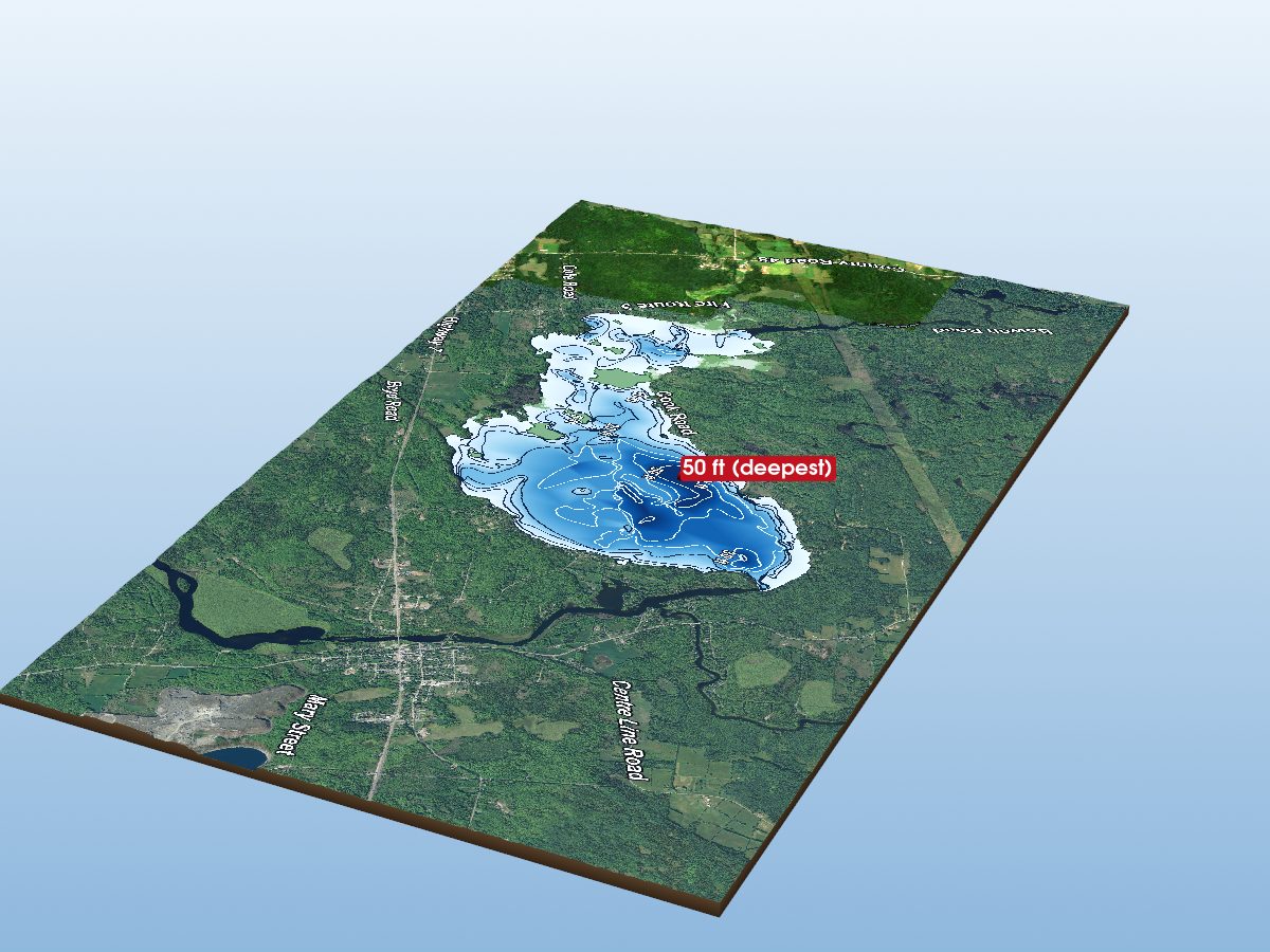 Depth map of Crowe Lake