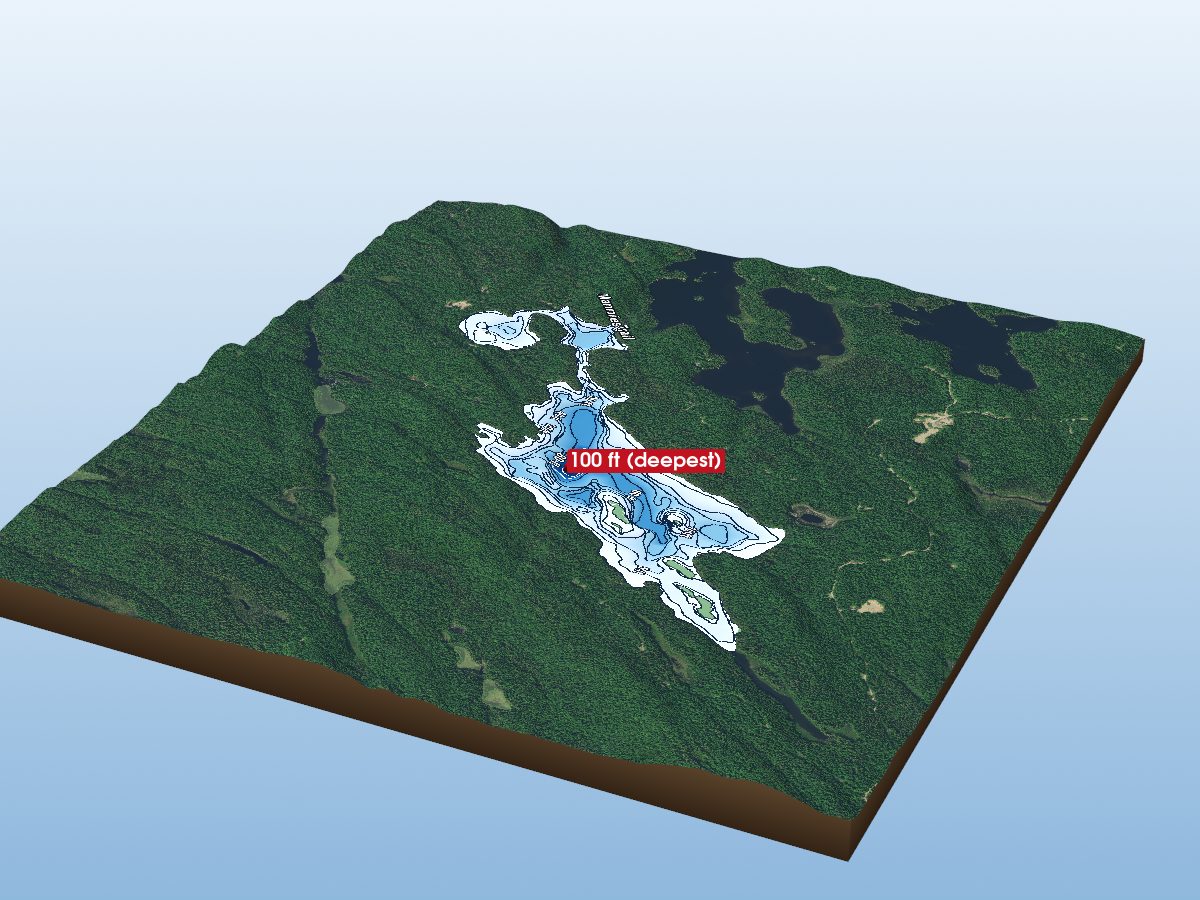 Depth map of Crown Lake