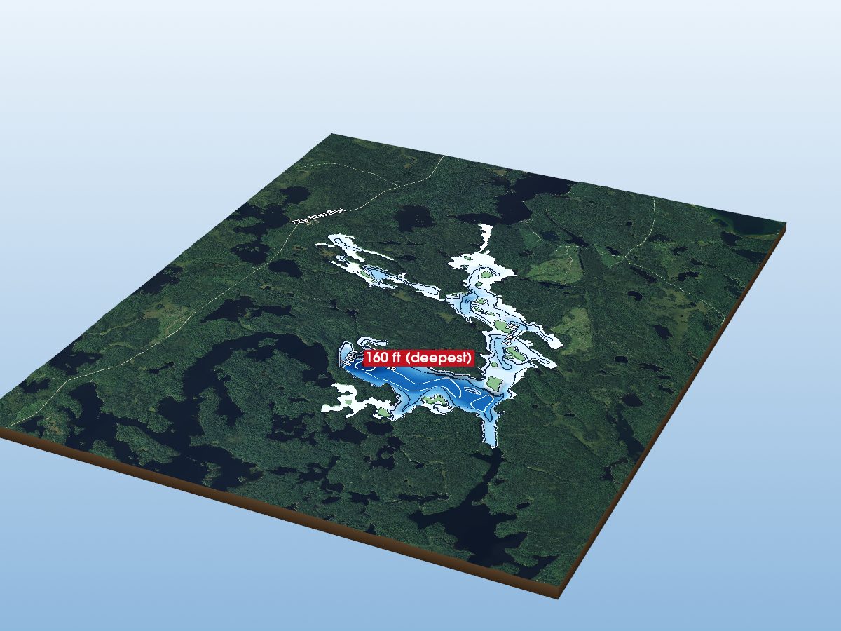 Depth map of Crowrock Lake