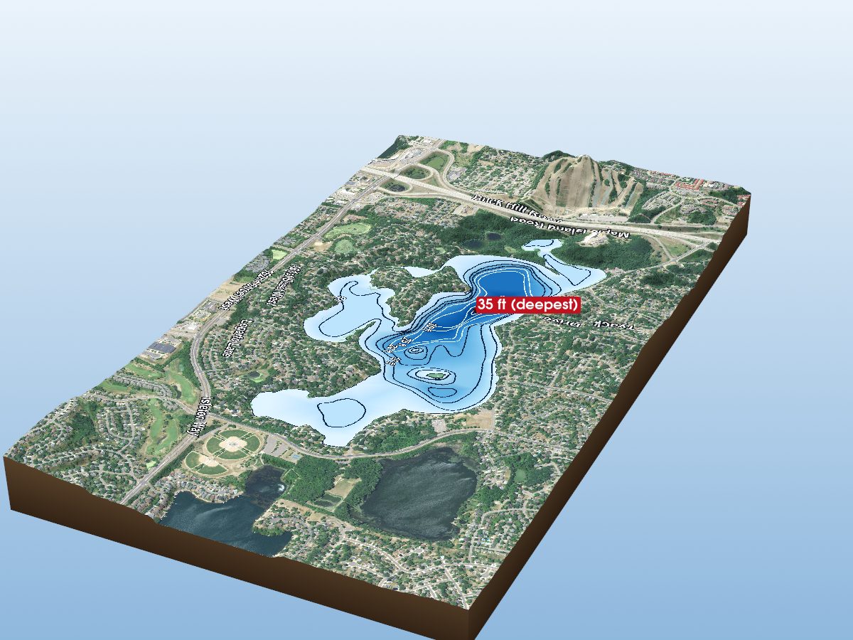 3D depth map of Crystal Lake