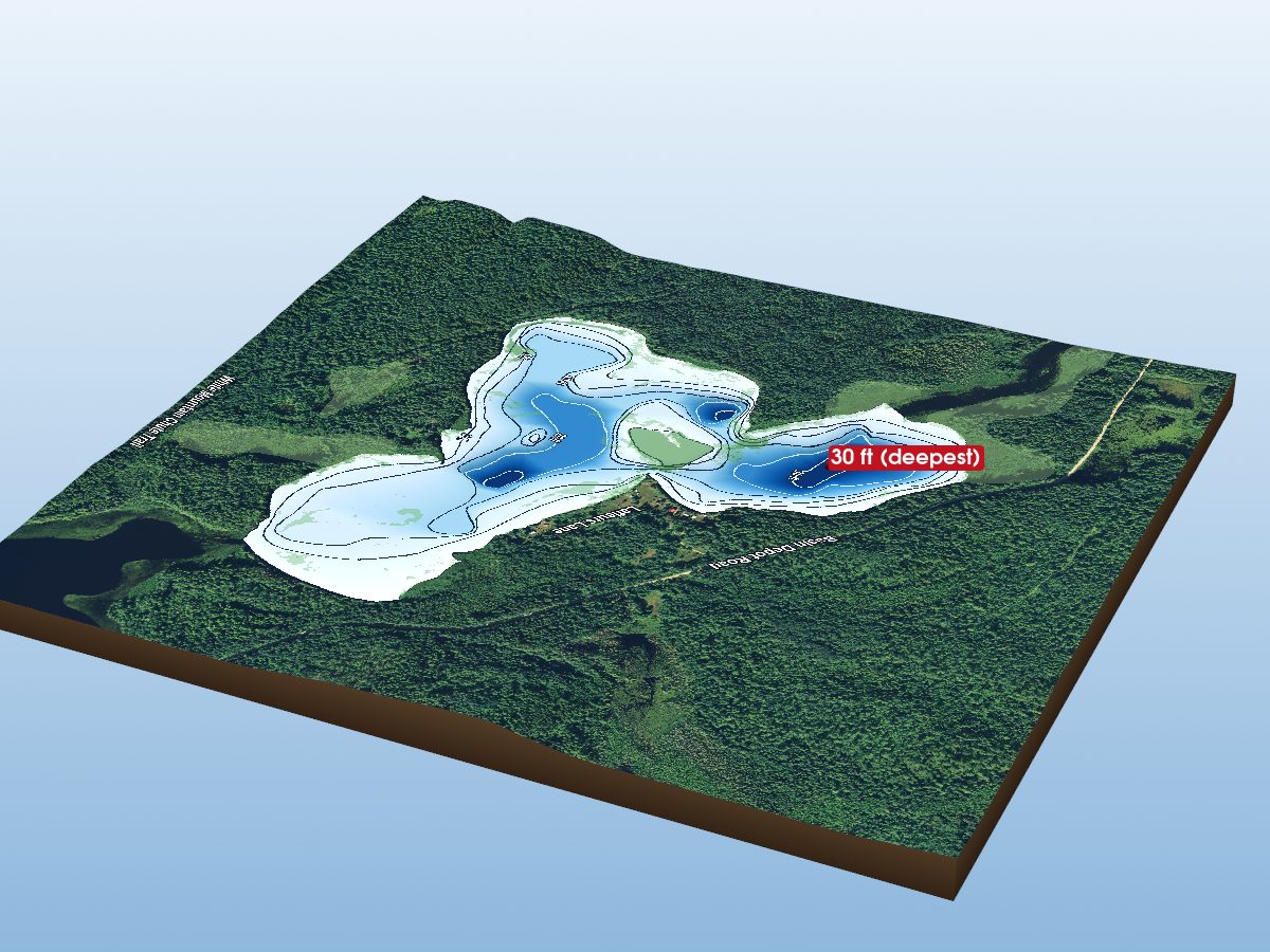 Depth map of Curriers Lake
