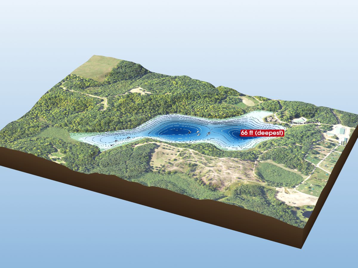 Depth map of Curtis Lake