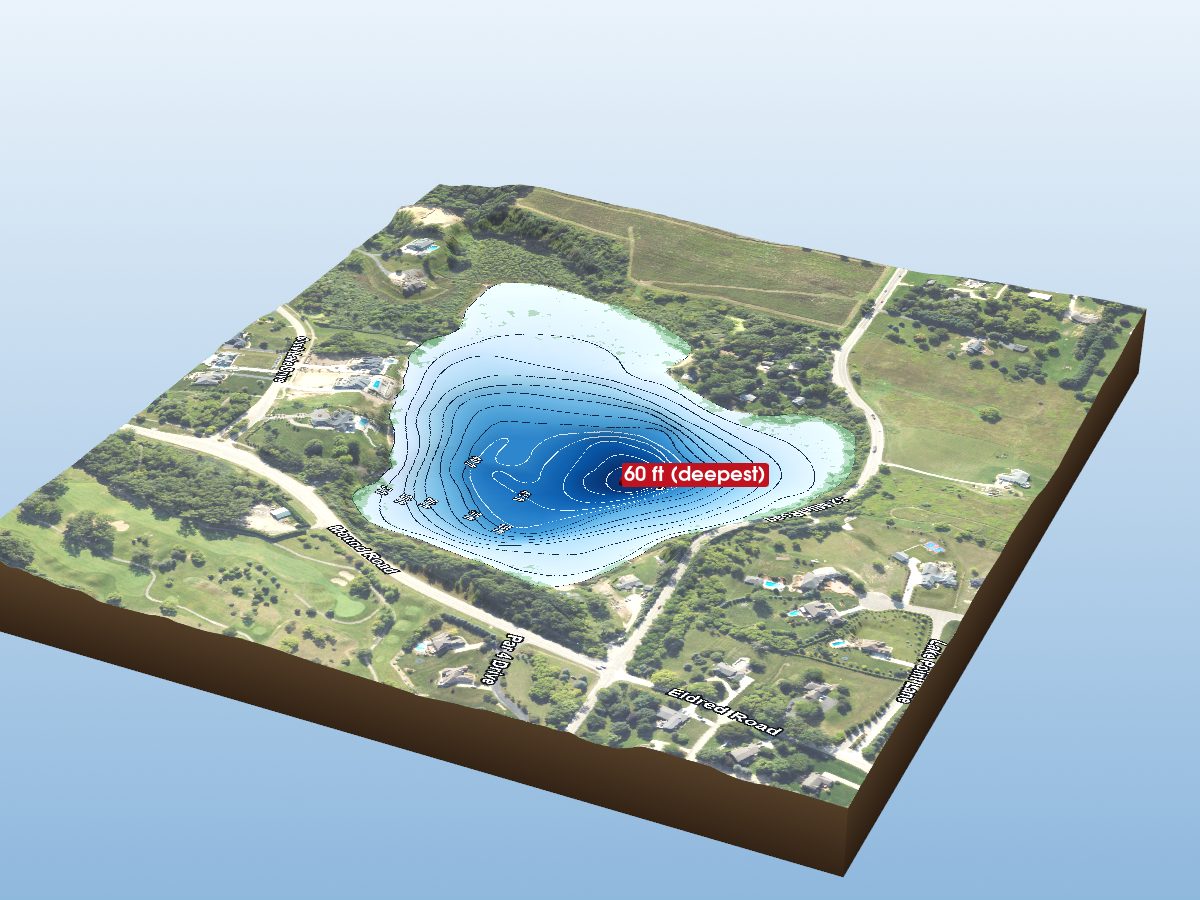 Depth map of Cusick Lake