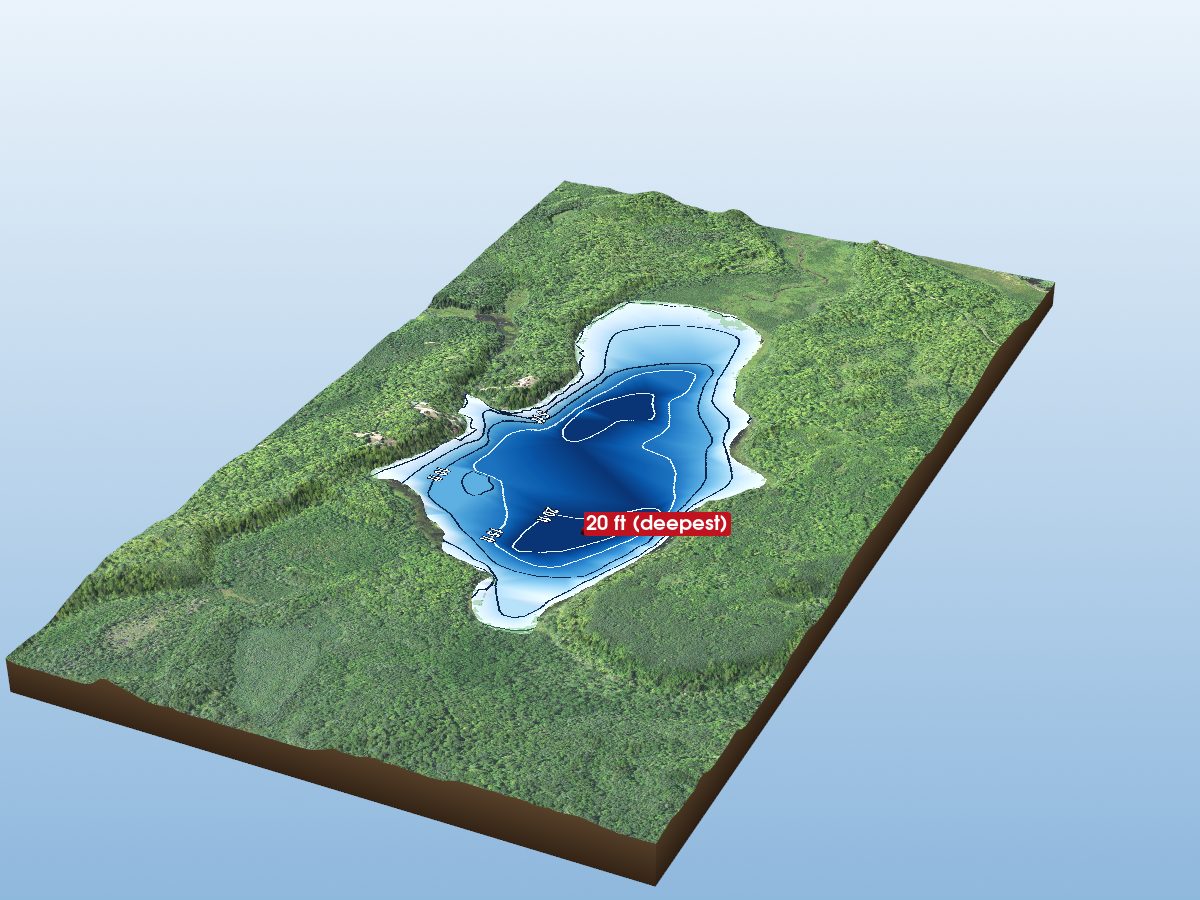 Depth map of Cutaway Lake