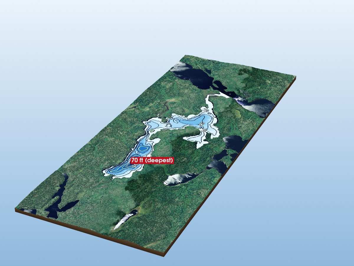 Depth map of Cutcliffe Lake