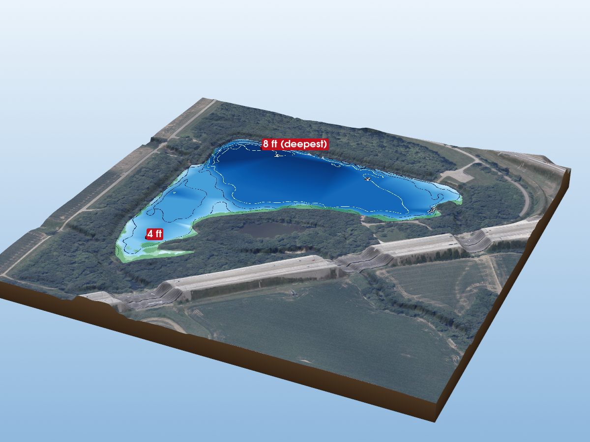 Depth map of Cypress Lake