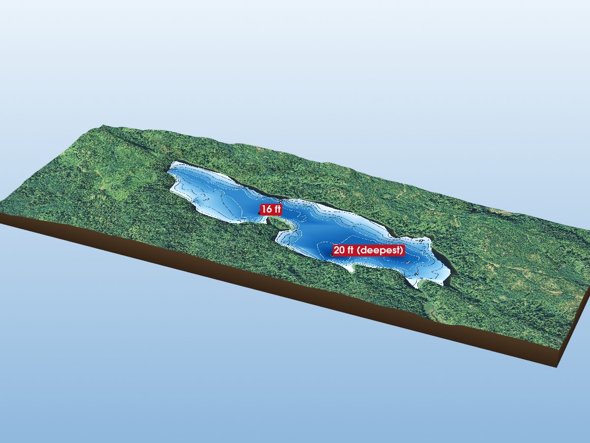 Depth map of D'Arcy Lake