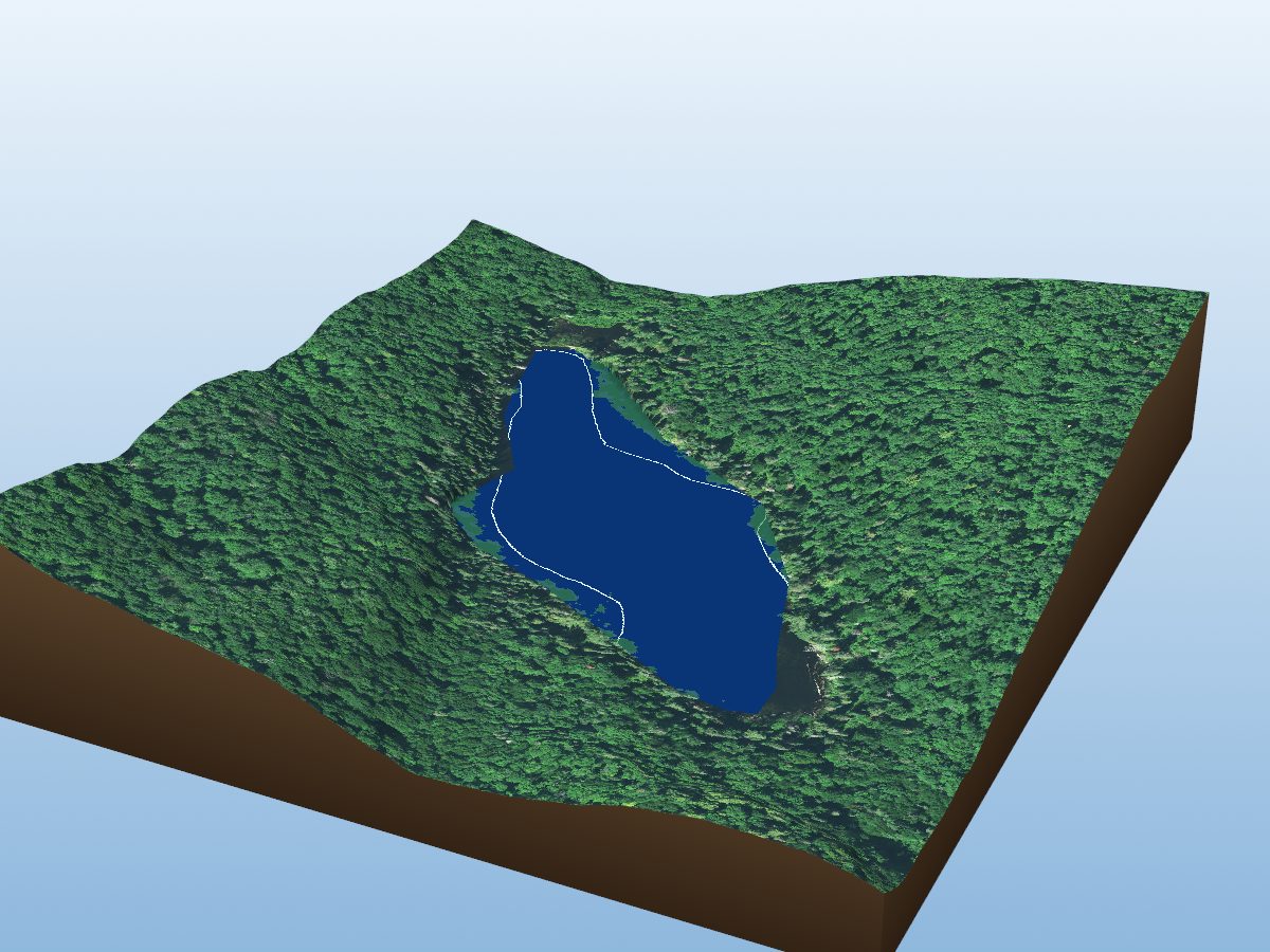 Depth map of Dace Lake