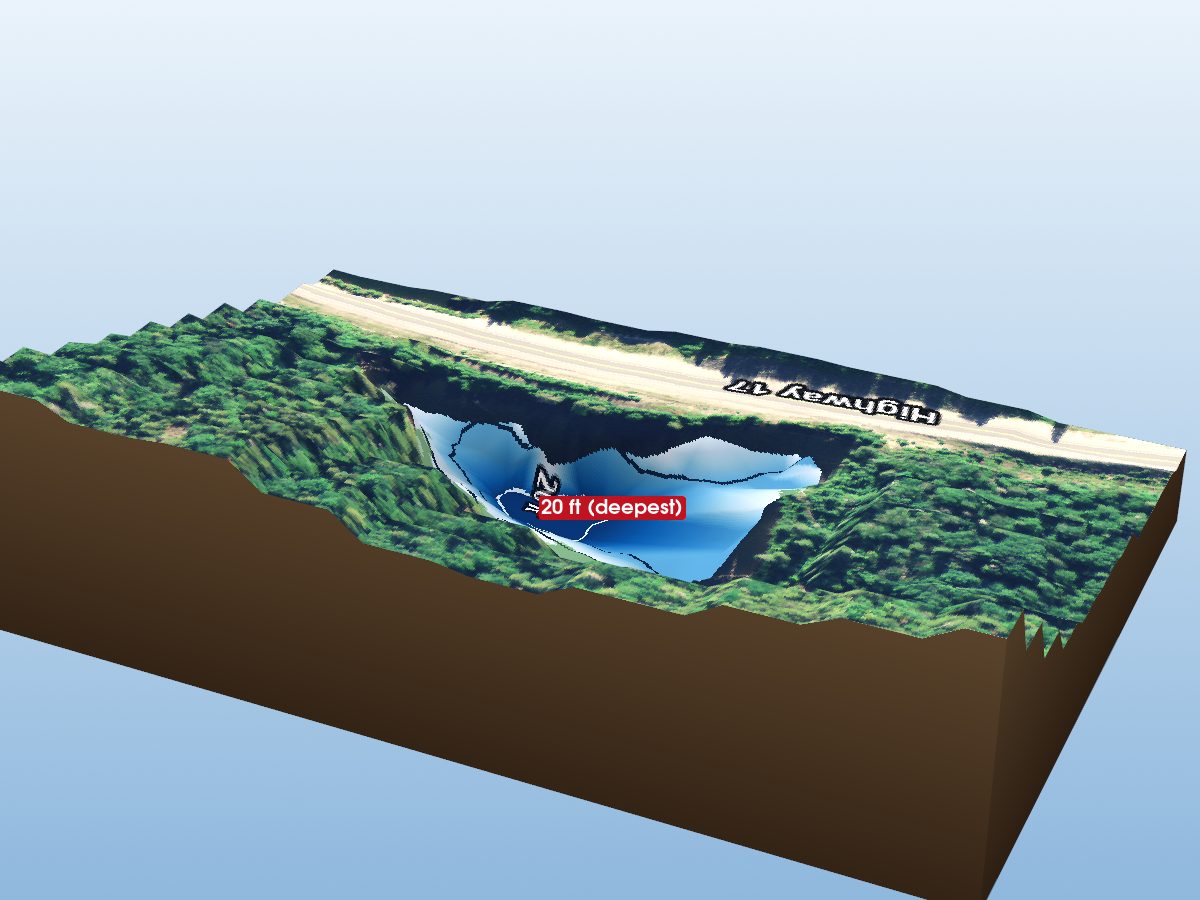 Depth map of Dad Lake