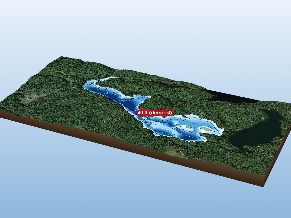 Depth map of Dahlin Lake
