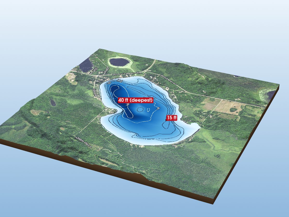Depth map of Dam Lake