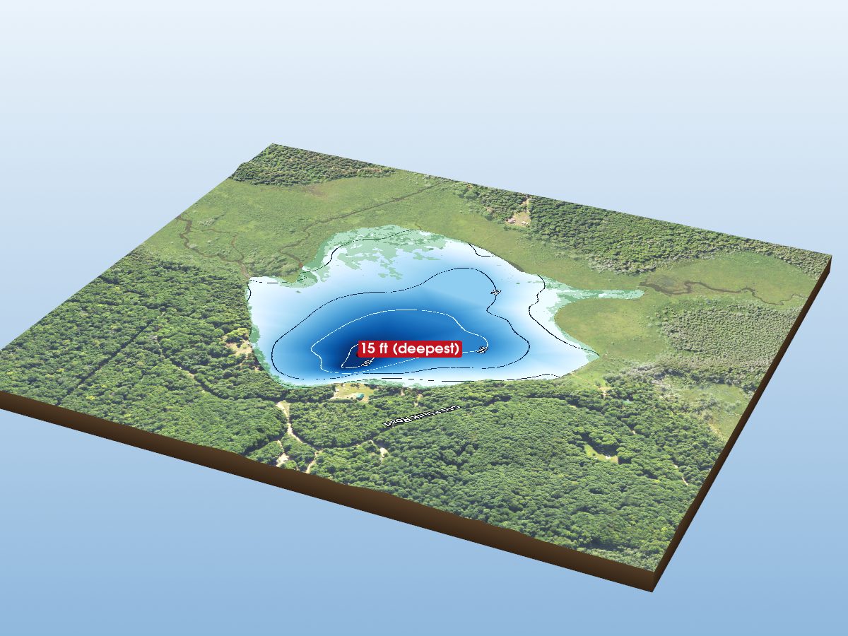 Depth map of Dam Lake