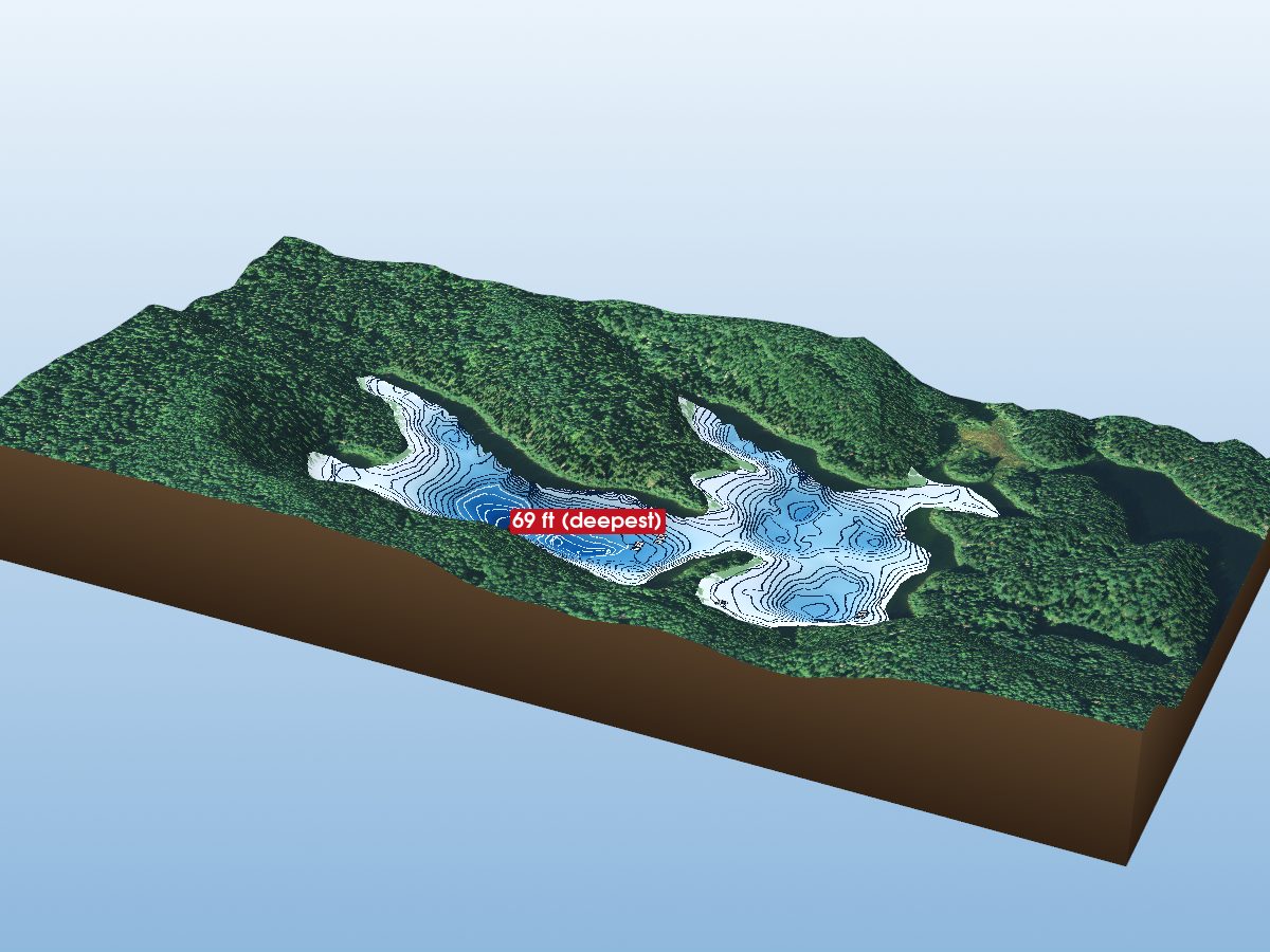 Depth map of Danielle Lake