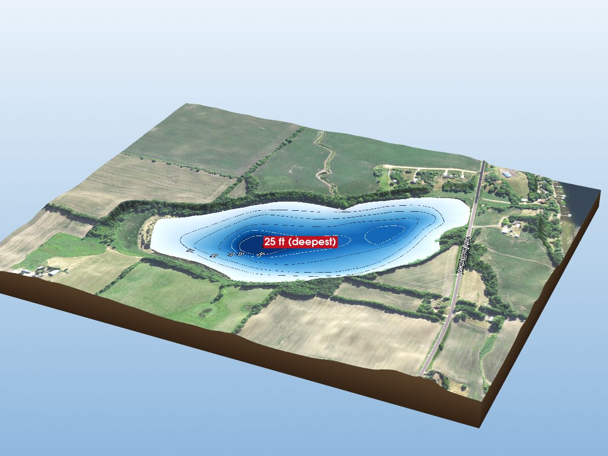 Depth map of Dans Lake