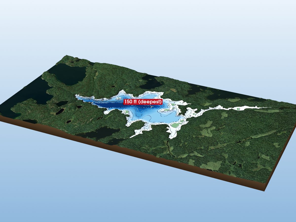 Depth map of Darkwater Lake