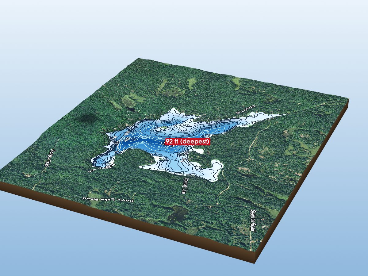 Depth map of Davis Lake