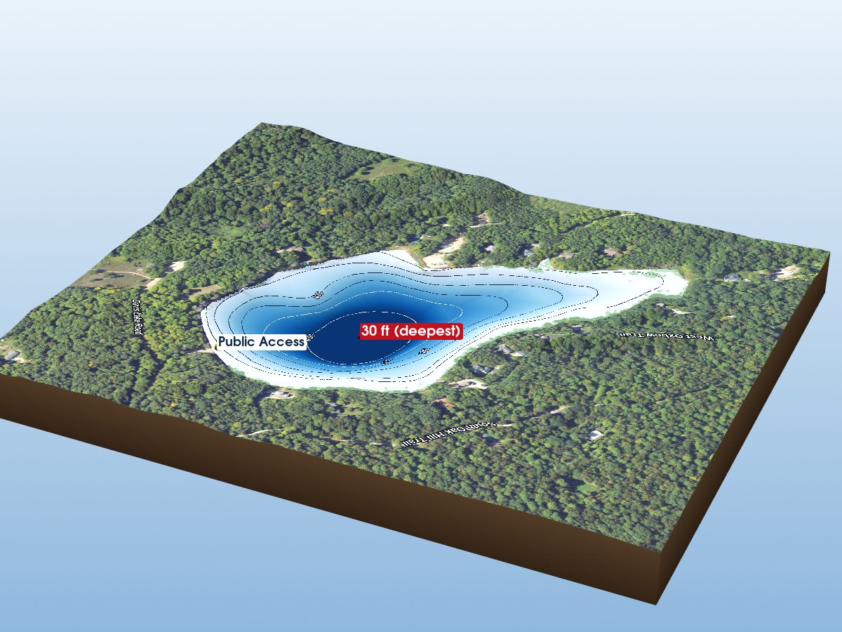Depth map of Davis Lake