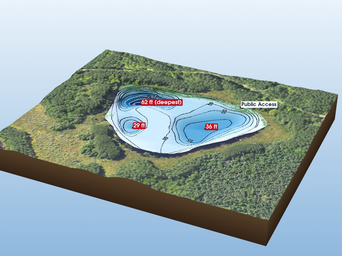Depth map of Dawn Lake