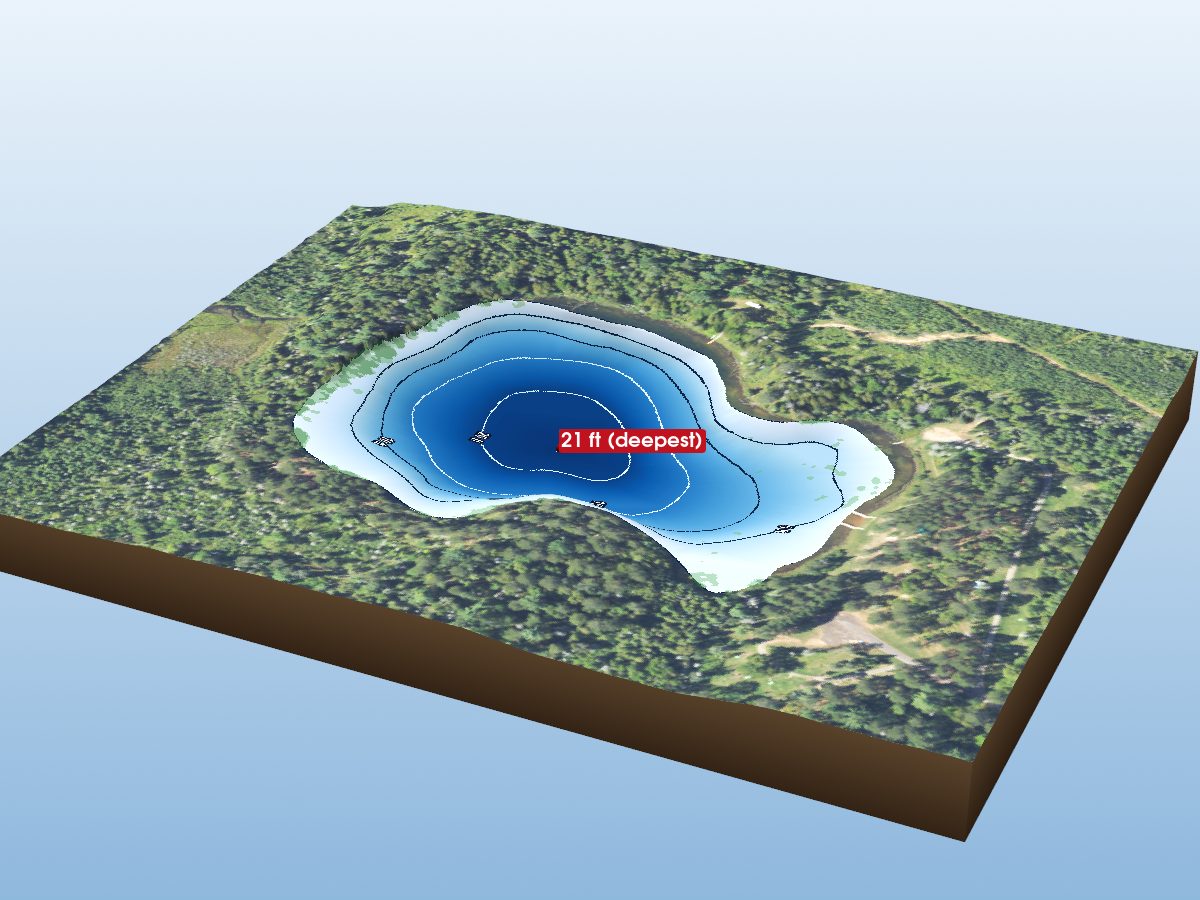 Depth map of Dawson Lake