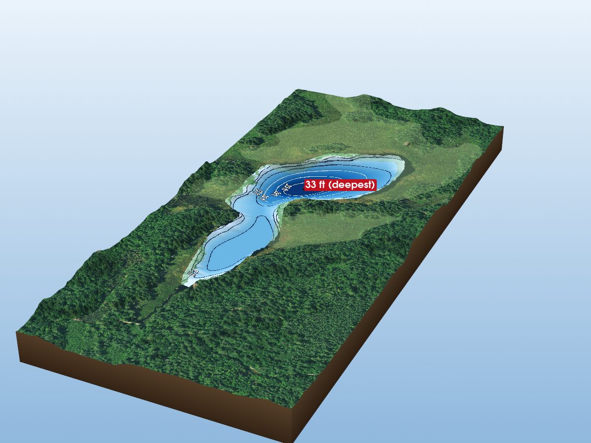Depth map of Day Lake
