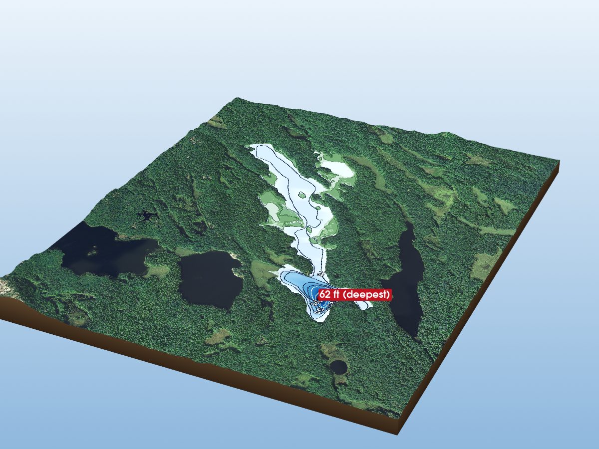 Depth map of De Gaulle Lake