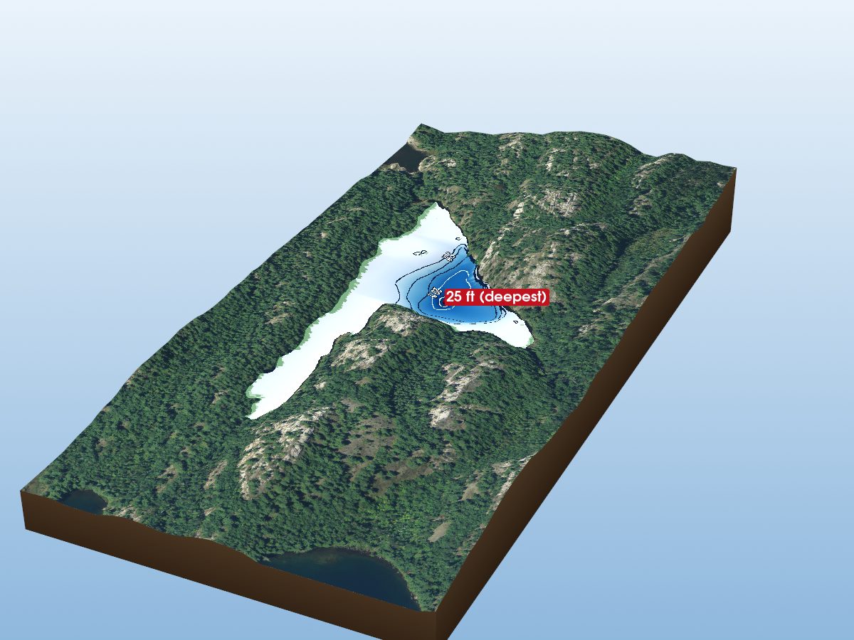 Depth map of de Lamorandiere Lake