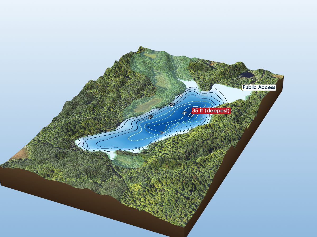 Depth map of Deadman Lake
