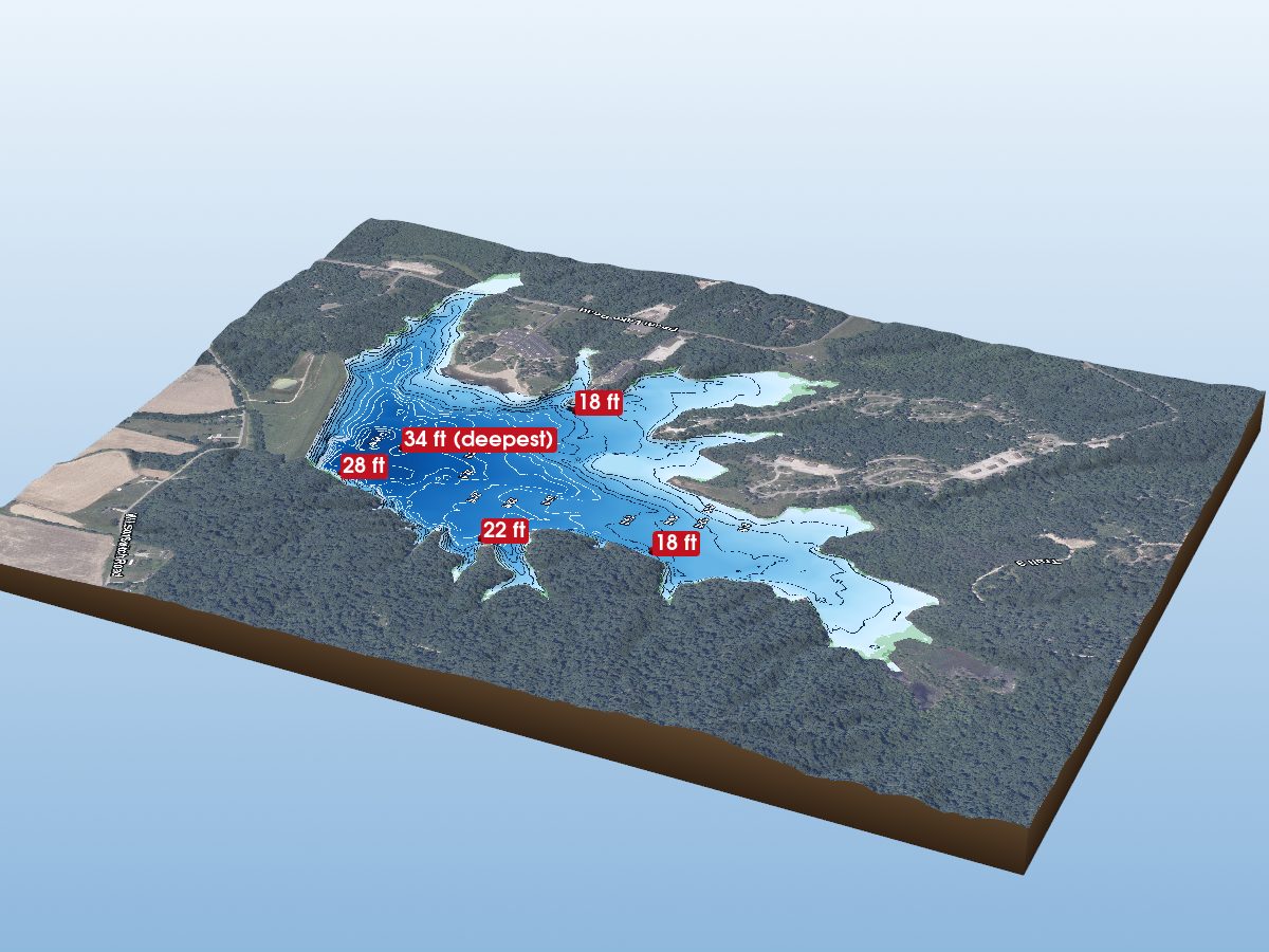 Depth map of Deam Lake