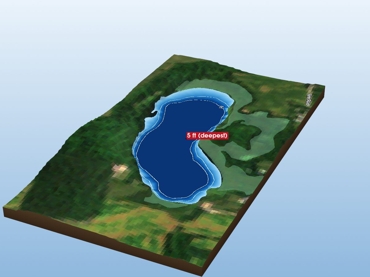 Depth map of Deans Lake