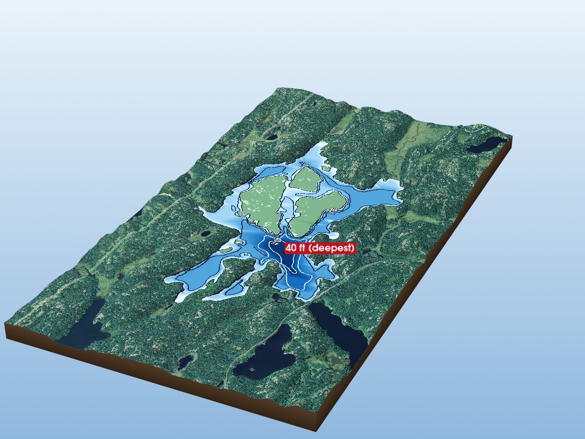 Depth map of Deception Lake