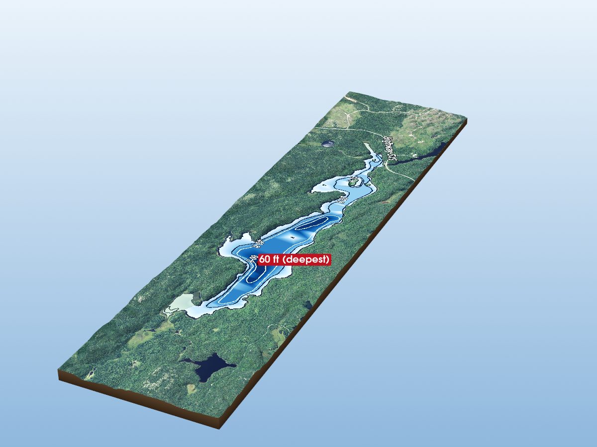 Depth map of Deception Lake