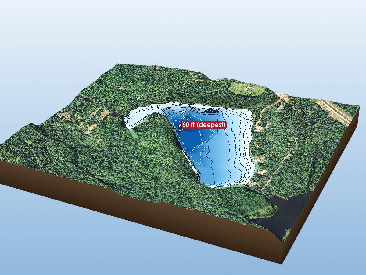 Depth map of Deception Lake