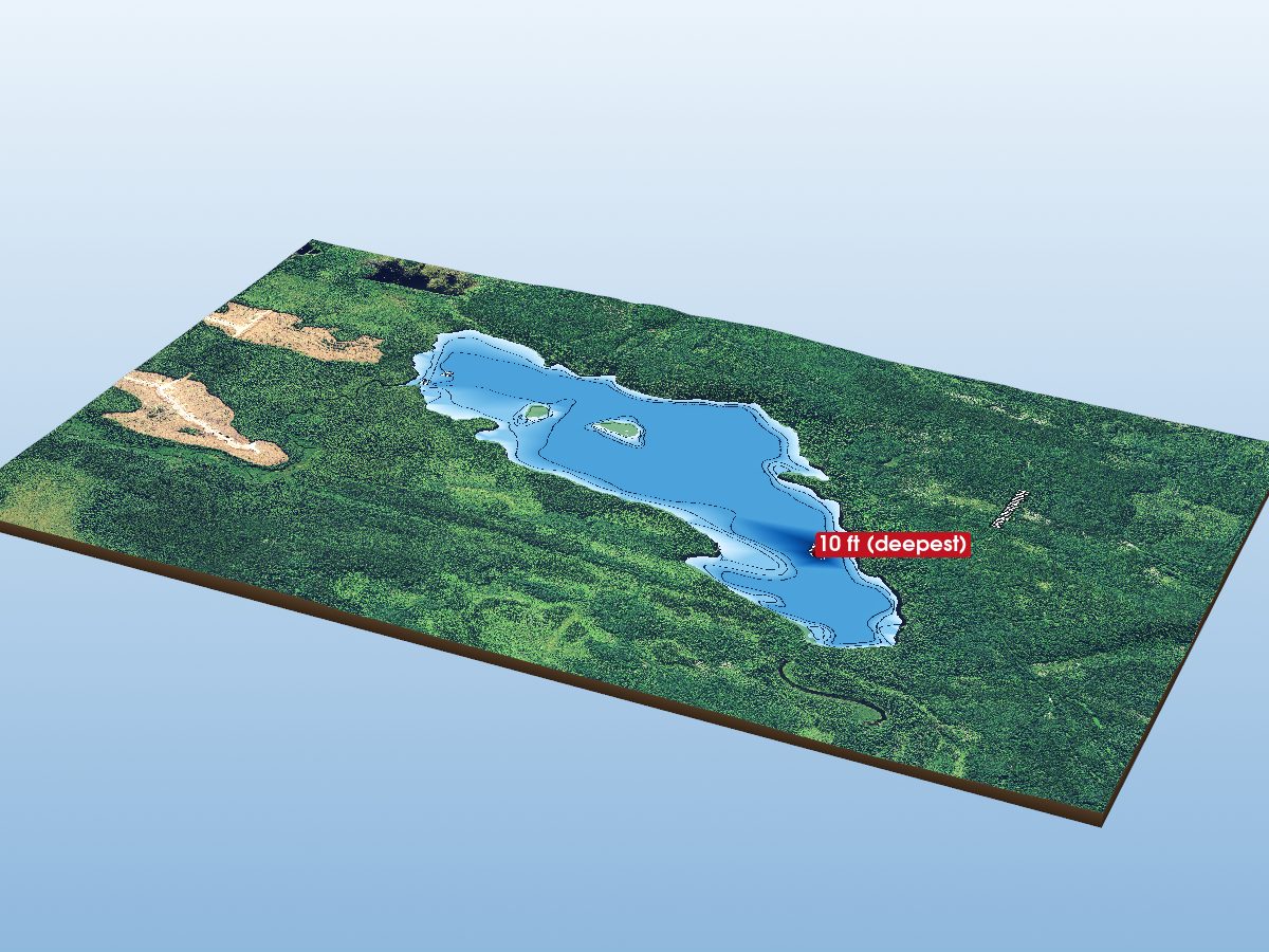 Depth map of Decross Lake