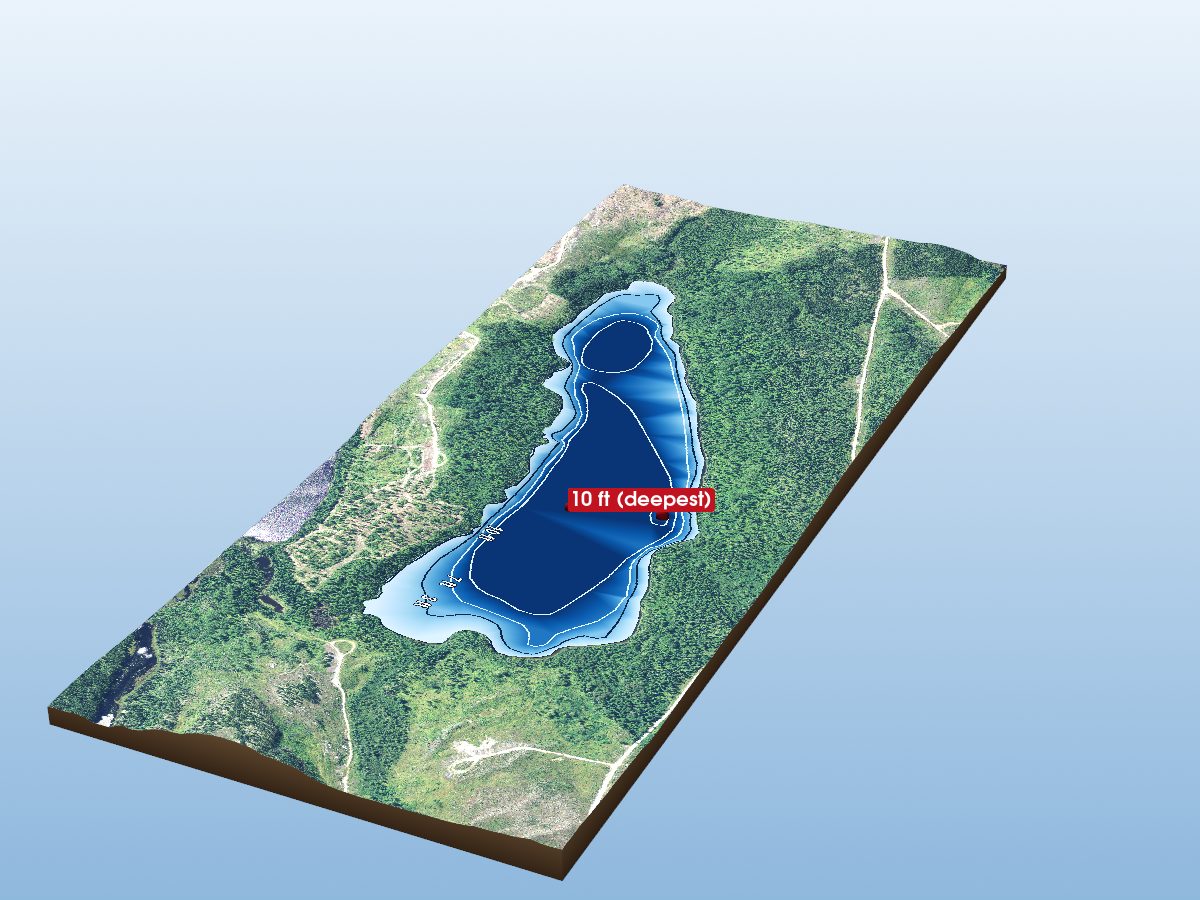 Depth map of Deek Lake