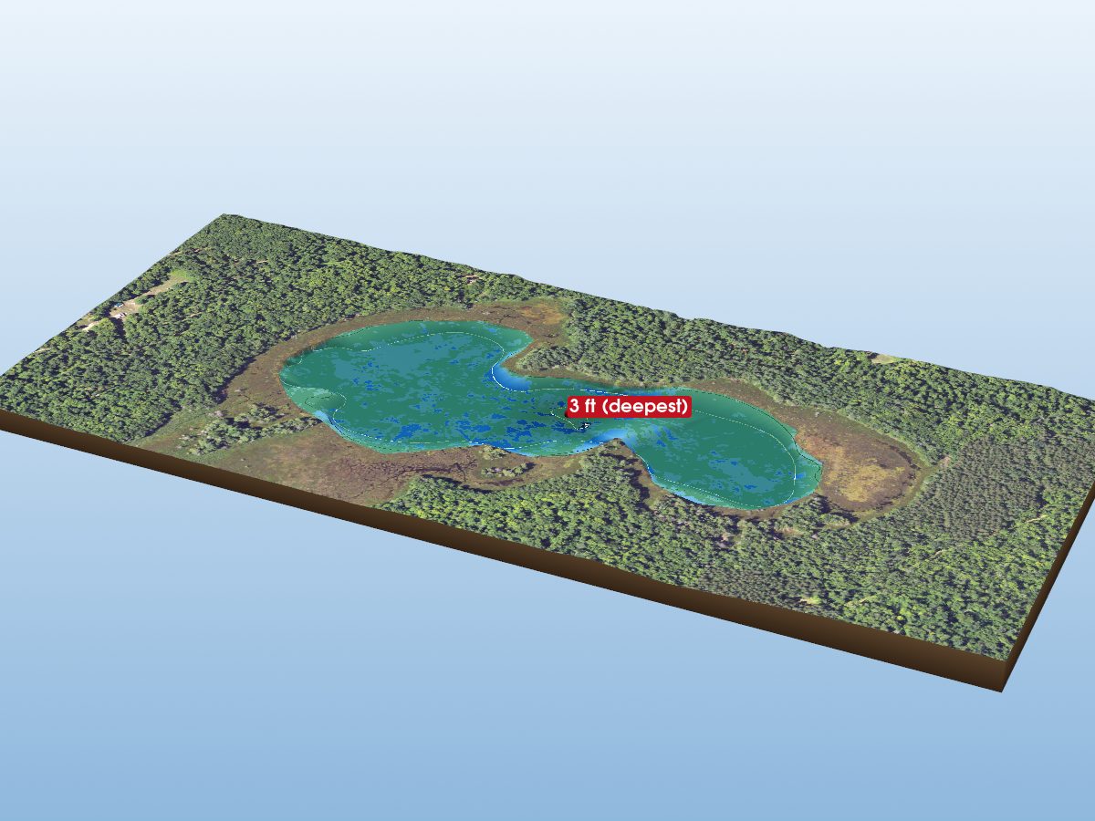 Depth map of Deerfoot Lake