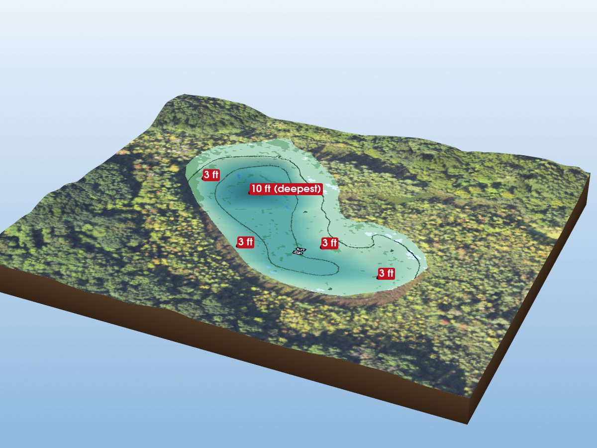 Depth map of Deidrich Lake