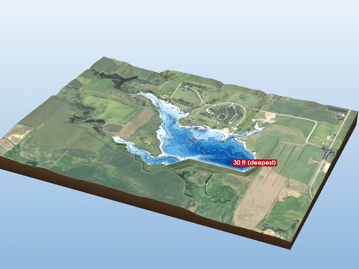Depth map of Del Clark Lake