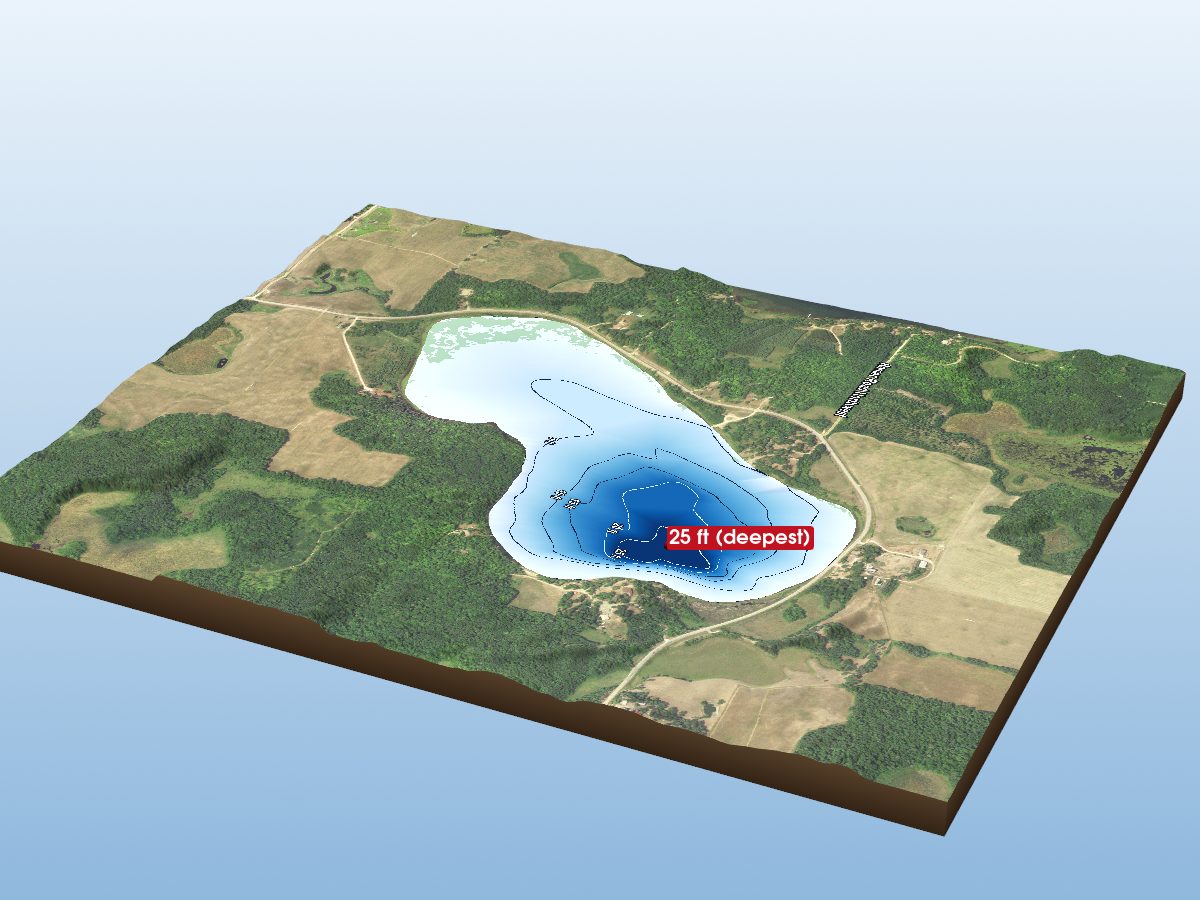 Depth map of Dellwater Lake
