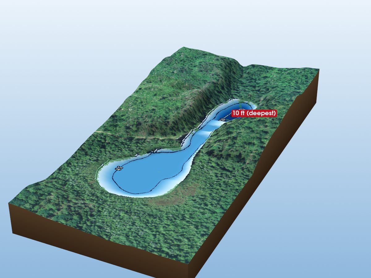 Depth map of Demarco Lake