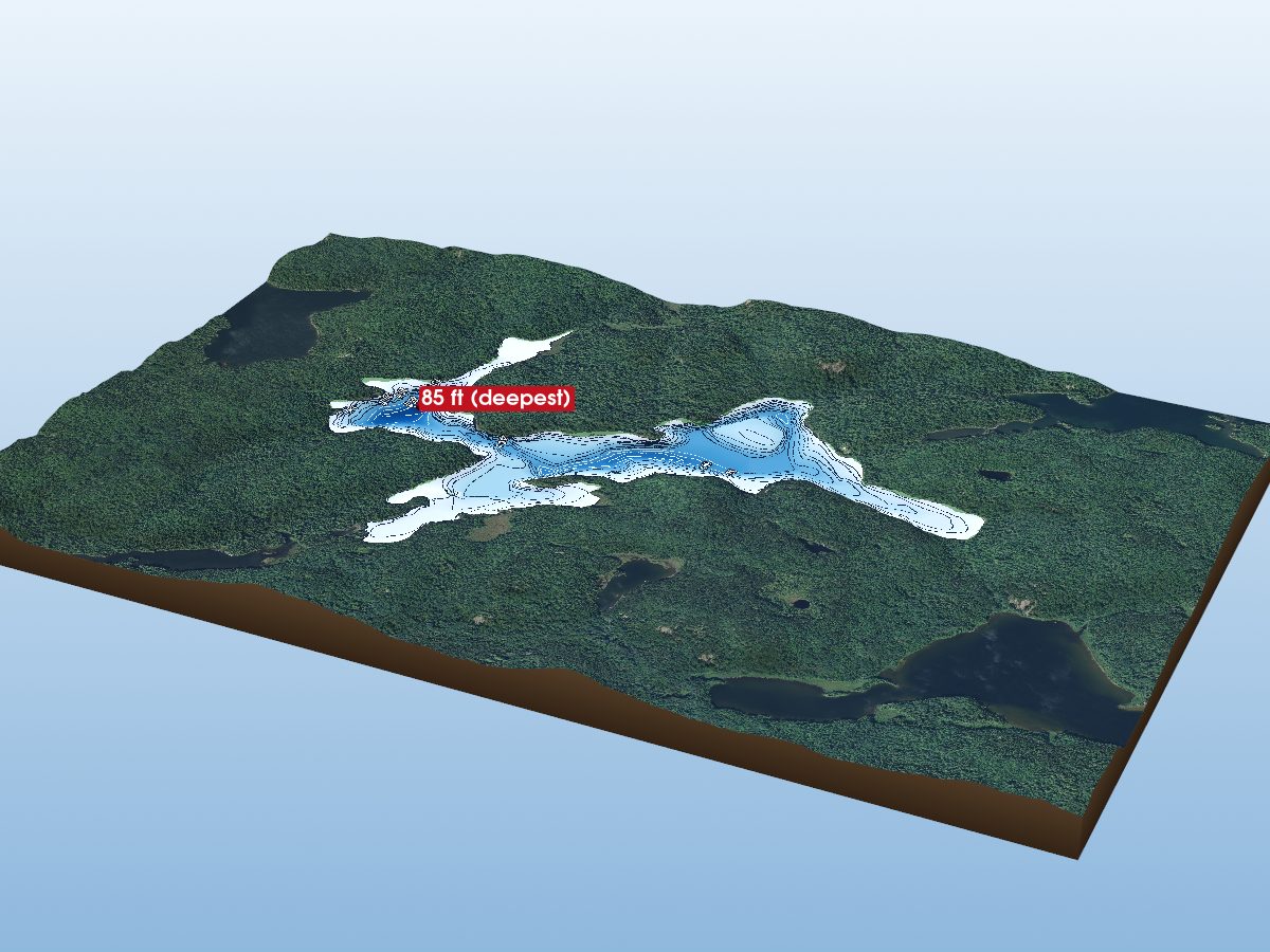 Depth map of Dennie Lake