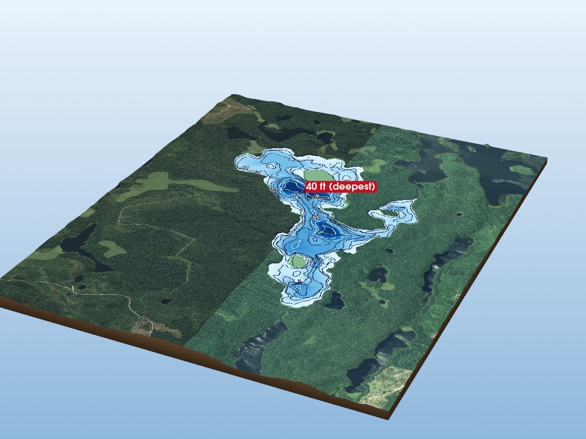Depth map of Denyes Lake