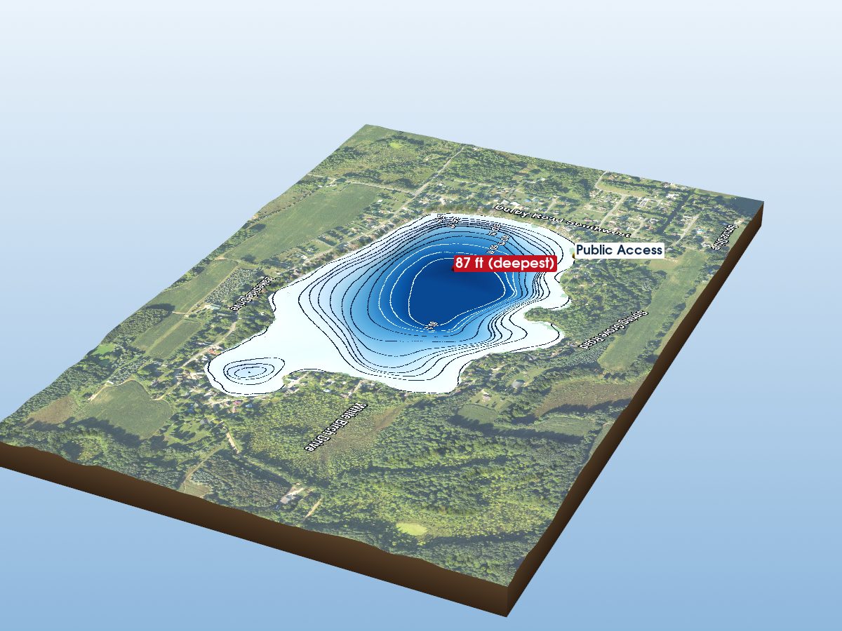 3D depth map of Derby Lake