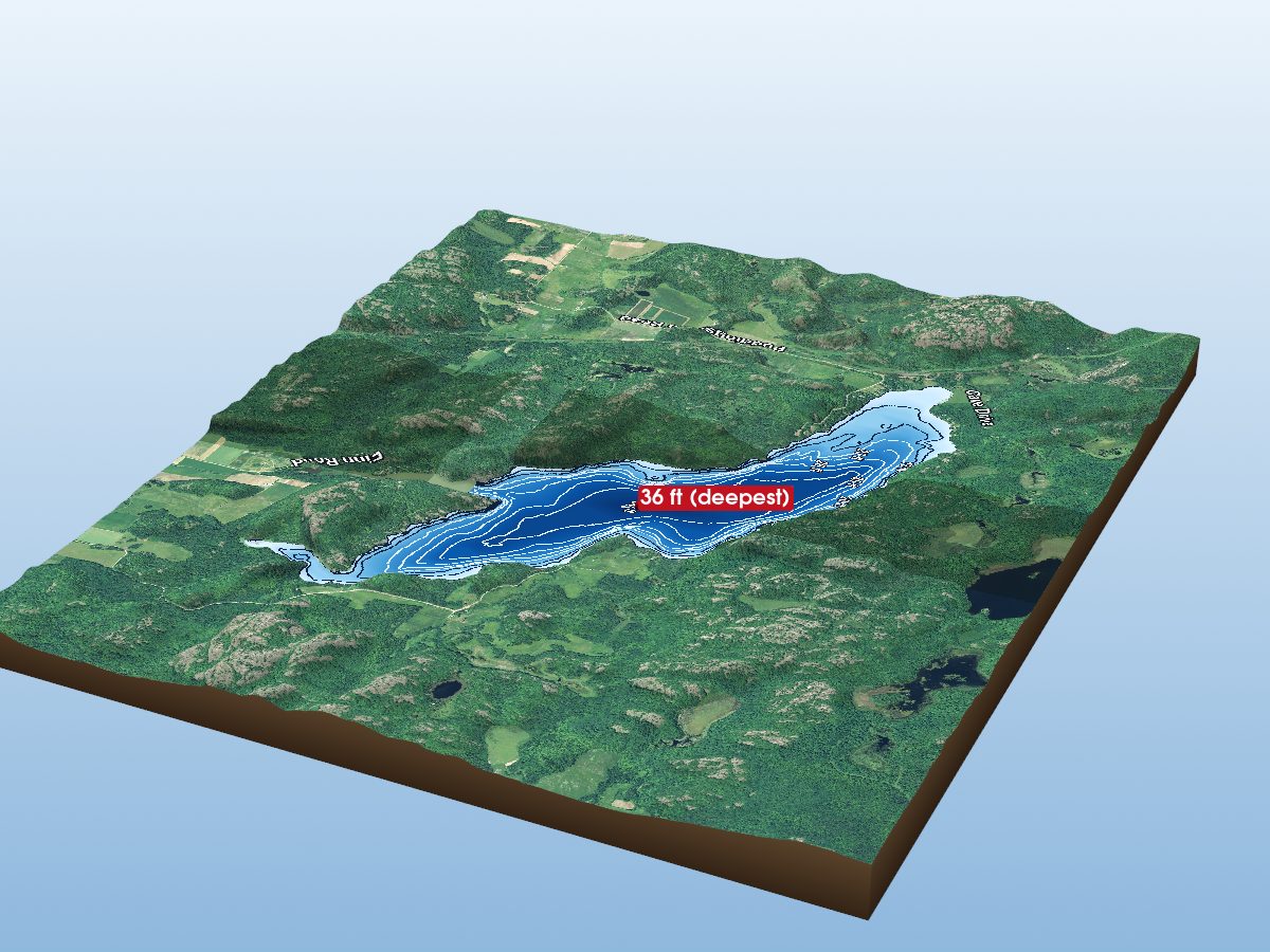 Depth map of Desbarats Lake