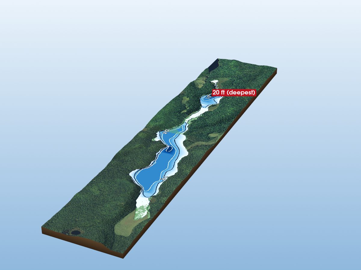 Depth map of Deschamp Lake