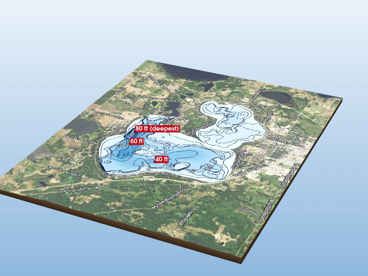 Depth map of Detroit Lake
