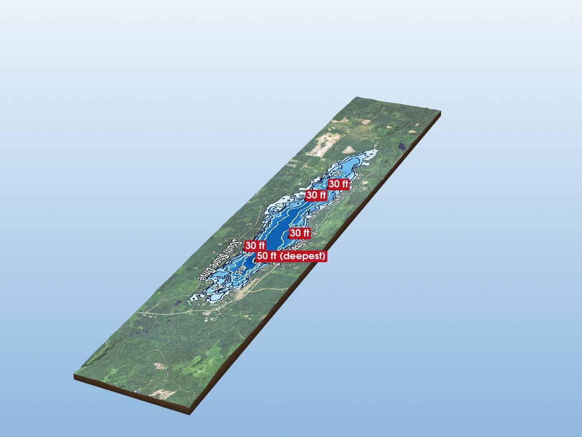 Depth map of Devil Track Lake
