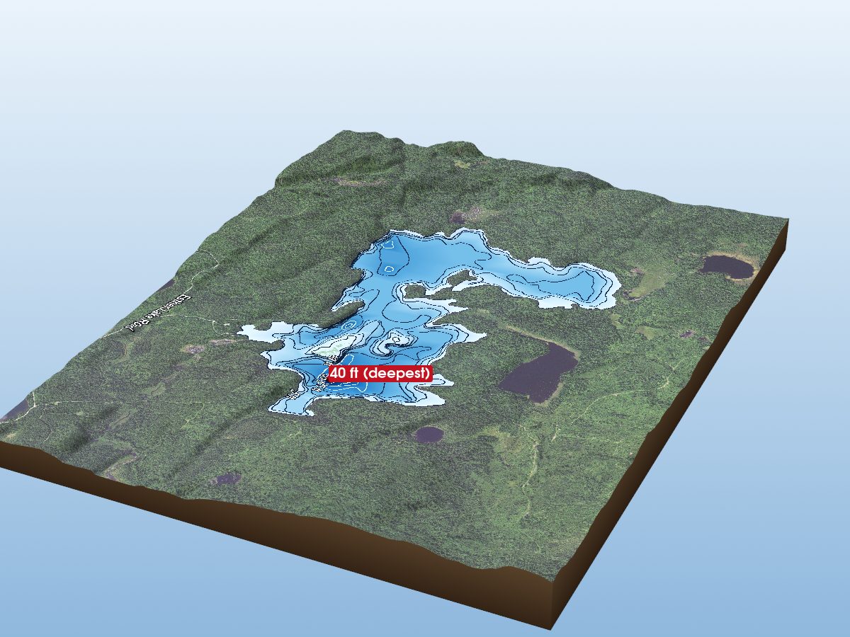 Depth map of Devilfish Lake