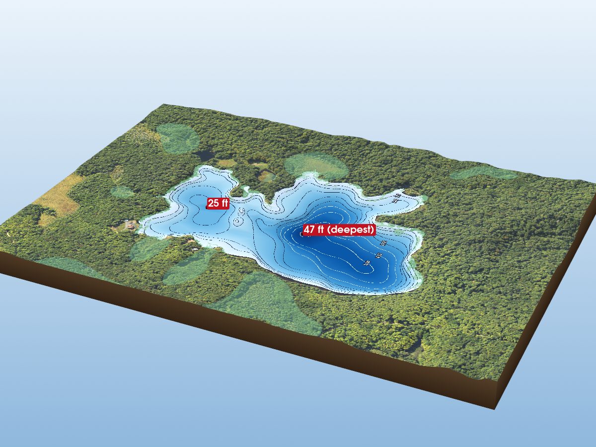 Depth map of Devils Head Lake
